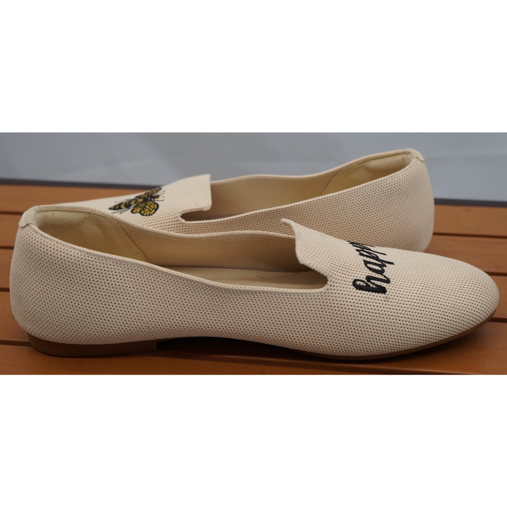 Vivaia, Round-Toe Embroidered Loafers (Audrey) - cream ivory-bee happy. Sz 39.5 - Picture 9 of 11